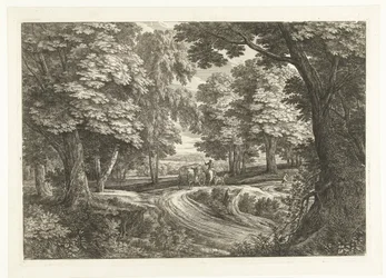 Landschaft mit Reisewagen