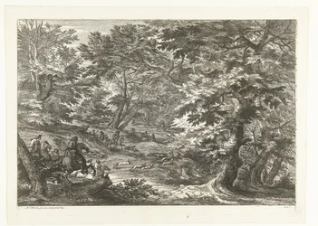 Landschaft mit Fuchsjagd
