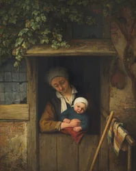 Mutter mit Kind an der Tür