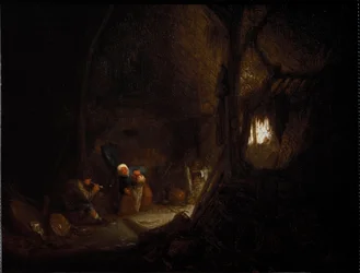 Bauernfamilie in einer Scheune