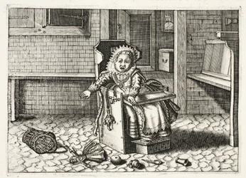 Baby weint nach seinen Spielsachen, Illustration aus 