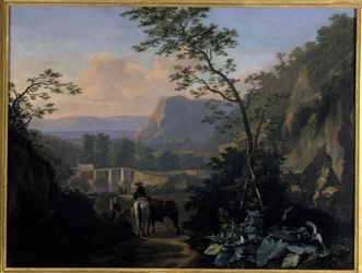 Südliche Landschaft mit Reiter, 1654