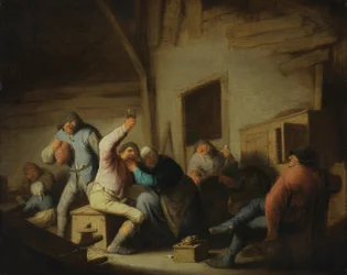 Ausgelassene Bauern in einer Schenke