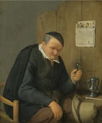 Alter Mann mit Weinglas