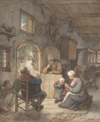 Nachrichtenlesen im Weberhaus, 1673