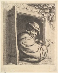 Raucher am Fenster