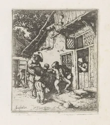 Zwei Musiker vor einem Haus