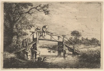 Zwei Angler auf einer Brücke, 1647