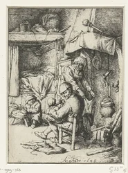 Vater mit Kind auf dem Schoß im Innenraum