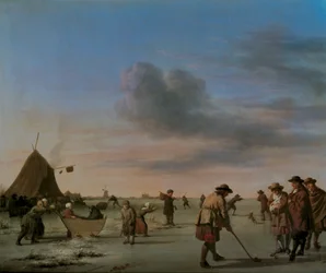 Golfer auf dem Eis bei Haarlem, 1668