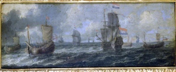 Die niederländische Marine. Ölgemälde von A. van de Welde. 17. Jahrhundert. Museo del Castello de Milan