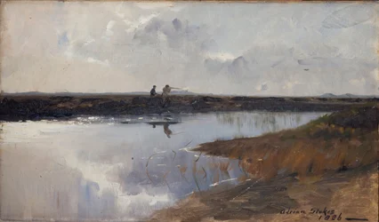 Jäger auf dem Moor nördlich von Skagen