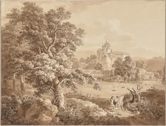 Fischer am Fluss Zschopau bei der Burg Kriebstein, Sachsen