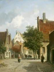 Straßenszene in Amsterdam, 19. Jahrhundert