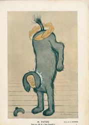 Charakter des Stücks „Chantecler“ von Edmond Rostand Jean Coquelin in der Rolle des Hundes Patou - Fantasio