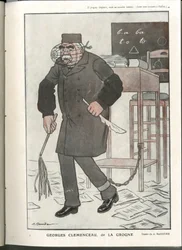 Illustration von A Barrere (1874-1931) in „Fantasio“, 01/05/16 - Georges Clemenceau, genannt La Grogne - Krieg von 14-18, Zensur - Clemenceau George