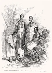 Einwohner von Grand-Bassam, Illustration aus Le Tour du Monde, 1868