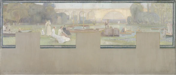 Skizze für das Rathaus von Nogent-sur-Marne: Die Ruhe - die Schifffahrt, Frühling 1889