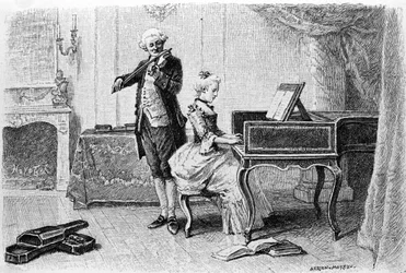 Gravur von Adrien Moreau (1843-1906) zur Illustration von „Candide“ von Voltaire (1694-1778)