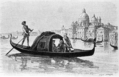 Gravur von Adrien Moreau (1843-1906), die „Candide“ von François Marie Arouet, genannt Voltaire (1694-1778), illustriert