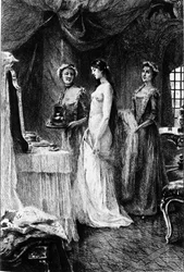 Gravur von Adrien Moreau (1843-1906) zur Illustration von „Candide“ von Francois Marie Arouet dit Voltaire (1694-1778)