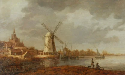 Flusslandschaft mit Blick auf Dordrecht