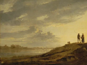Sonnenuntergang über einem Fluss, 1650er
