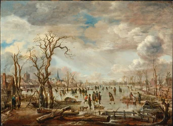 Winterlandschaft mit Eisvergnügen, ca. 1655