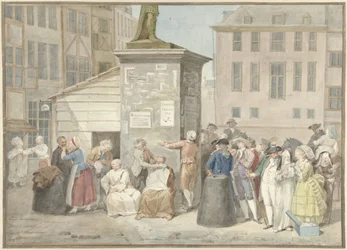 Platz mit Mönchen und Nonnen während der Revolution in Belgien, 20. Oktober 1787
