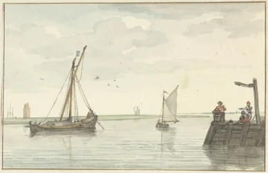 Der steinerne Leuchtturm und die Hafenmole von Durgerdam