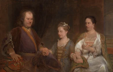 Hermanus Boerhaave (1668-1738), Professor der Medizin an der Universität Leiden, mit seiner Frau Maria Drolenvaux (1686-1746) und ihrer Tochter Johanna Maria (1712-91)