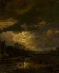Landschaft bei Sonnenuntergang