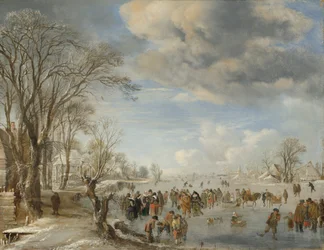 Winter in Holland, Eislaufszene, 1645