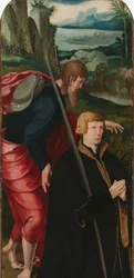 Die Auferweckung des Lazarus (Innere linke Flügel eines Triptychons mit dem männlichen Stifter und St. Jakobus dem Älteren)