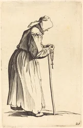Bettlerin mit Rosenkranz