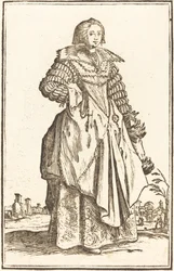 Edle Frau mit großem Kragen