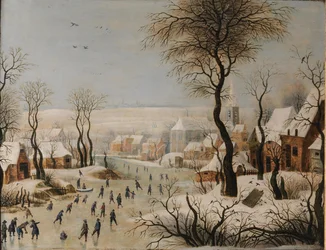 Winterlandschaft mit Vogelfalle