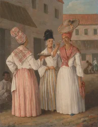 Ein westindisches Blumenmädchen und zwei andere freie Frauen von Farbe