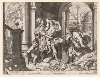Aeneas und seine Familie fliehen aus Troja