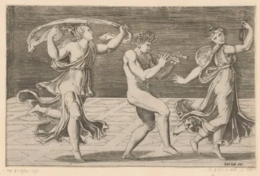 Tanzender Satyr und Mänaden