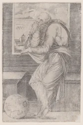 Philosoph sitzt nahe einem Fenster, ca. 1514-36