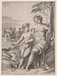 Venus und Eros, datiert 1516