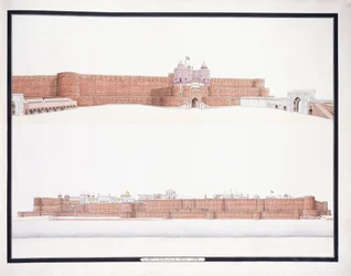 Das Fort von Agra mit dem Delhi-Tor, ca. 1815