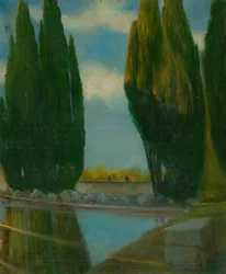 Landschaft mit See, ca. 1890-98