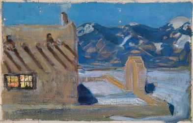 Haus in Taos im Mondlicht