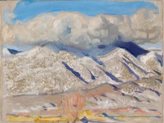 Taos-Berge in Wolken gehüllt