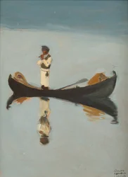 Mann beim Angeln, 1908