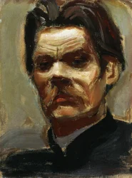 Porträt des Autors Maxim Gorki (1868-1939) - Gallen-Kallela, Akseli (1865-1931) - 1906 - Öl auf Leinwand