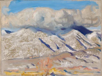Taos-Berge in Wolken gehüllt