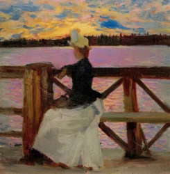 Marie Gallén auf der Kuhmoniemi-Brücke